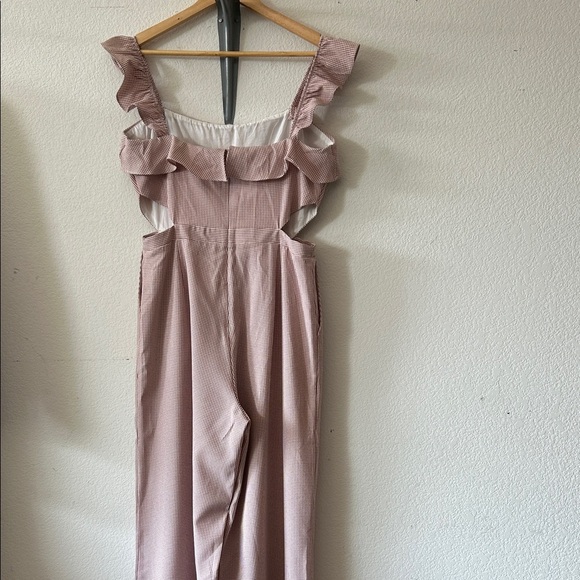 Ale for Anthropologie Gingham Ruffled Jumpsuit Romper size XL - Picture 6 of 9